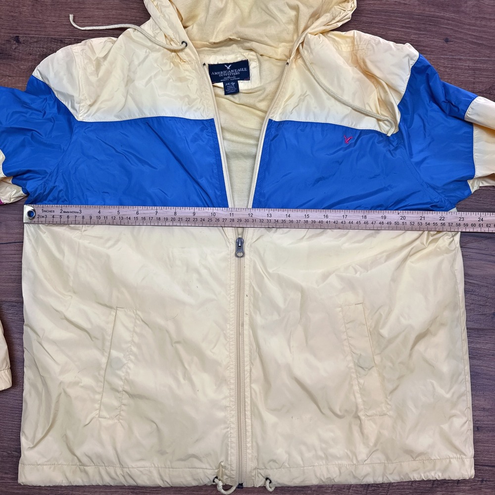 Vtg 90s American Eagle Outfitters Womens XL Colorblock Hooded Windbreaker Jacket - Picture 5 of 6